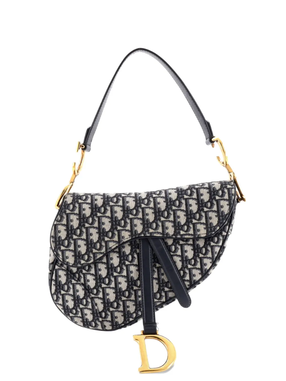 Christian Dior Pre-Owned Saddle Handbag Oblique Canvas Medium shoulder bag - Blu