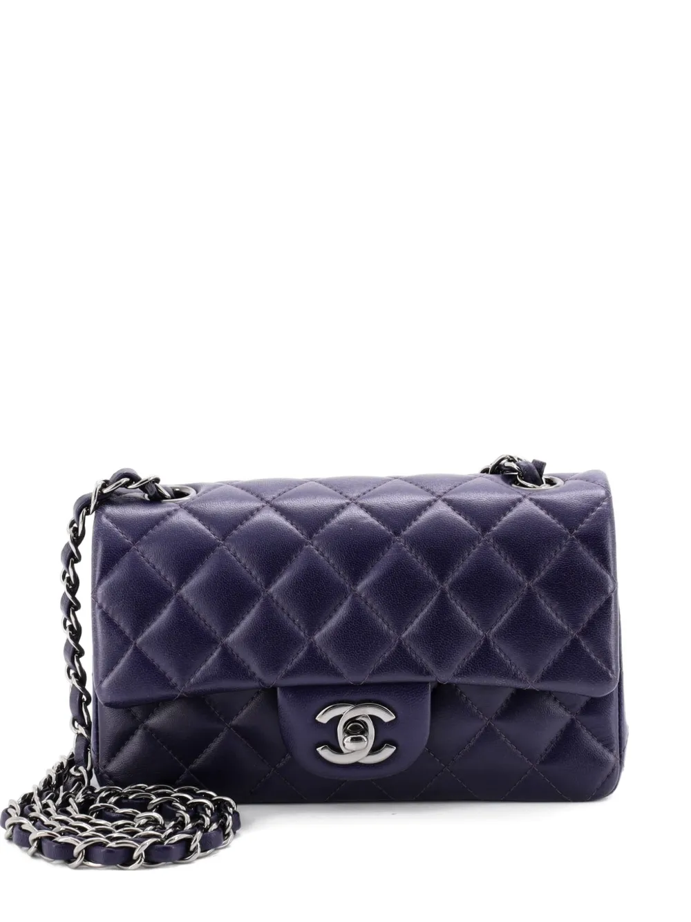 CHANEL Pre-Owned Classic Single Flap Bag Quilted Lambskin Mini crossbody bag - Blu
