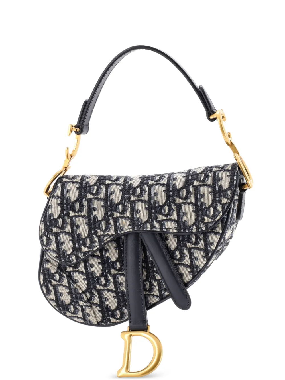 Christian Dior Pre-Owned Saddle Handbag Oblique Canvas Mini shoulder bag - Blu