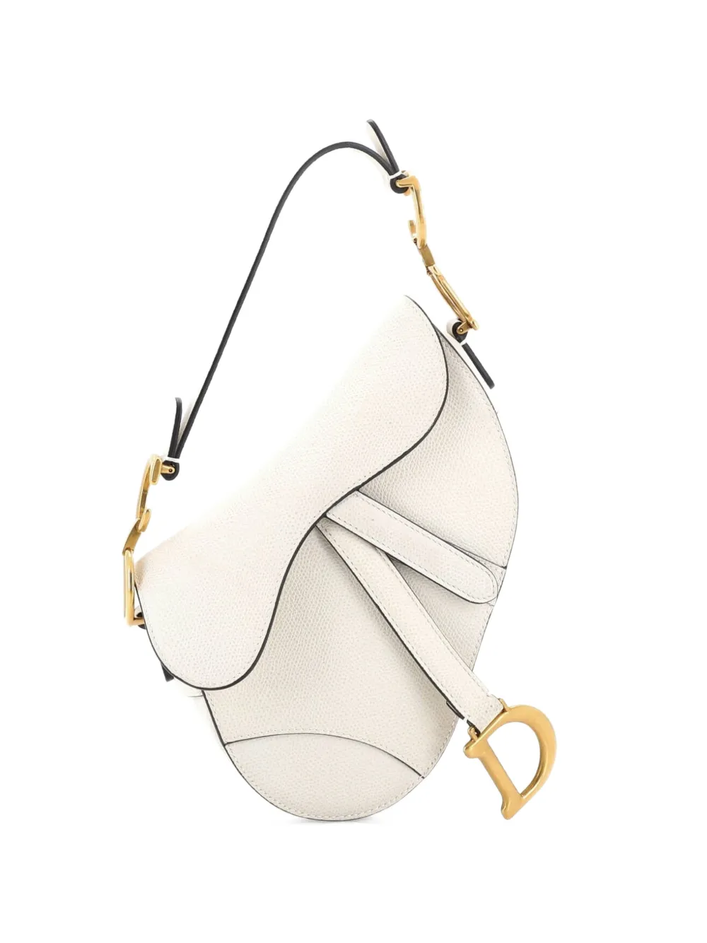 Christian Dior Pre-Owned Saddle Handbag Leather Mini shoulder bag - Bianco