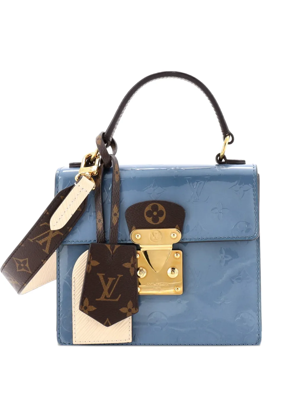 Louis Vuitton Pre-Owned Spring Street NM Handbag Monogram Vernis with Monogram Canvas and Epi Leather shoulder bag - Blu