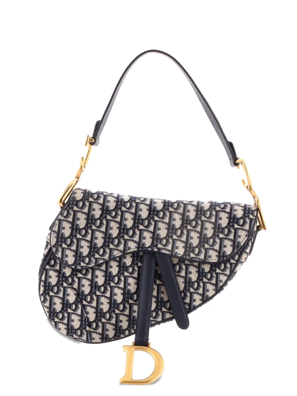Christian Dior Pre-Owned Saddle Handbag Oblique Canvas Medium shoulder bag - Blu
