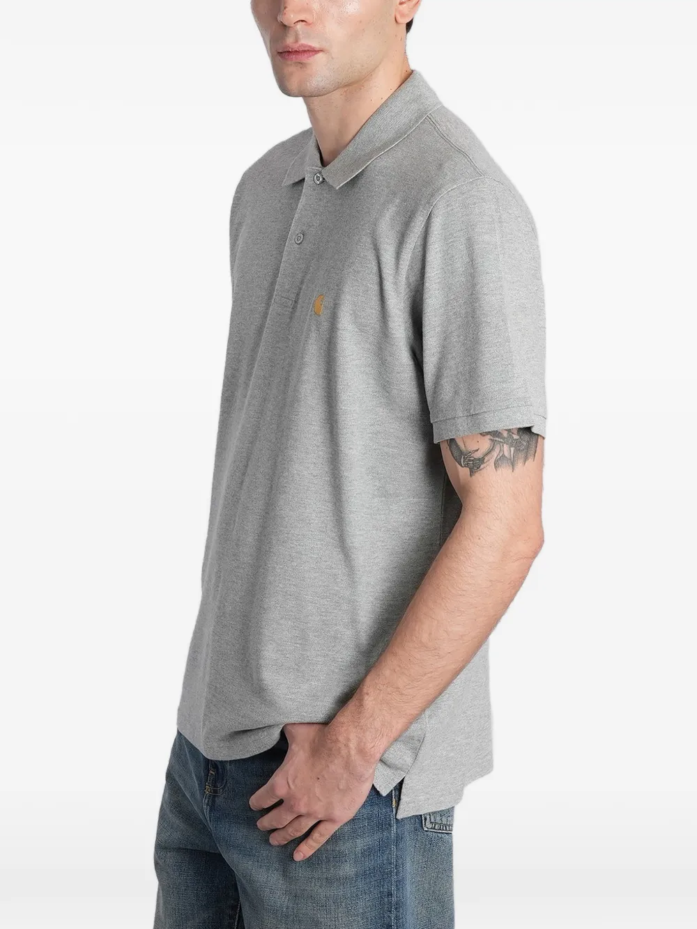 Carhartt WIP S S Chase poloshirt Grijs