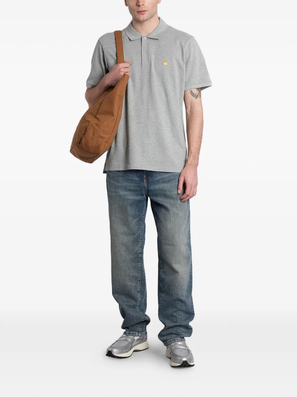 Carhartt WIP S S Chase poloshirt Grijs