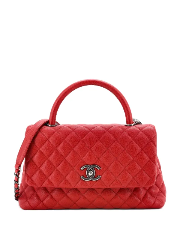 CHANEL Pre-Owned ココ トップハンドル バッグ キルティング キャビア 