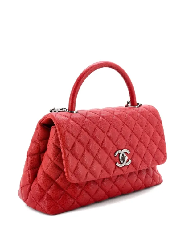 CHANEL Pre-Owned ココ トップハンドル バッグ キルティング キャビア 