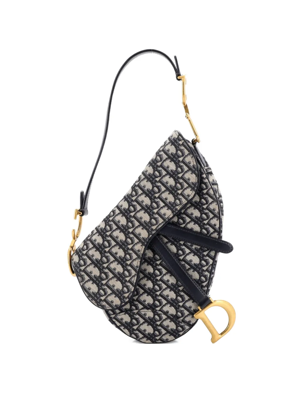 Christian Dior Pre-Owned Saddle Handbag Oblique Canvas Medium shoulder bag - Blau