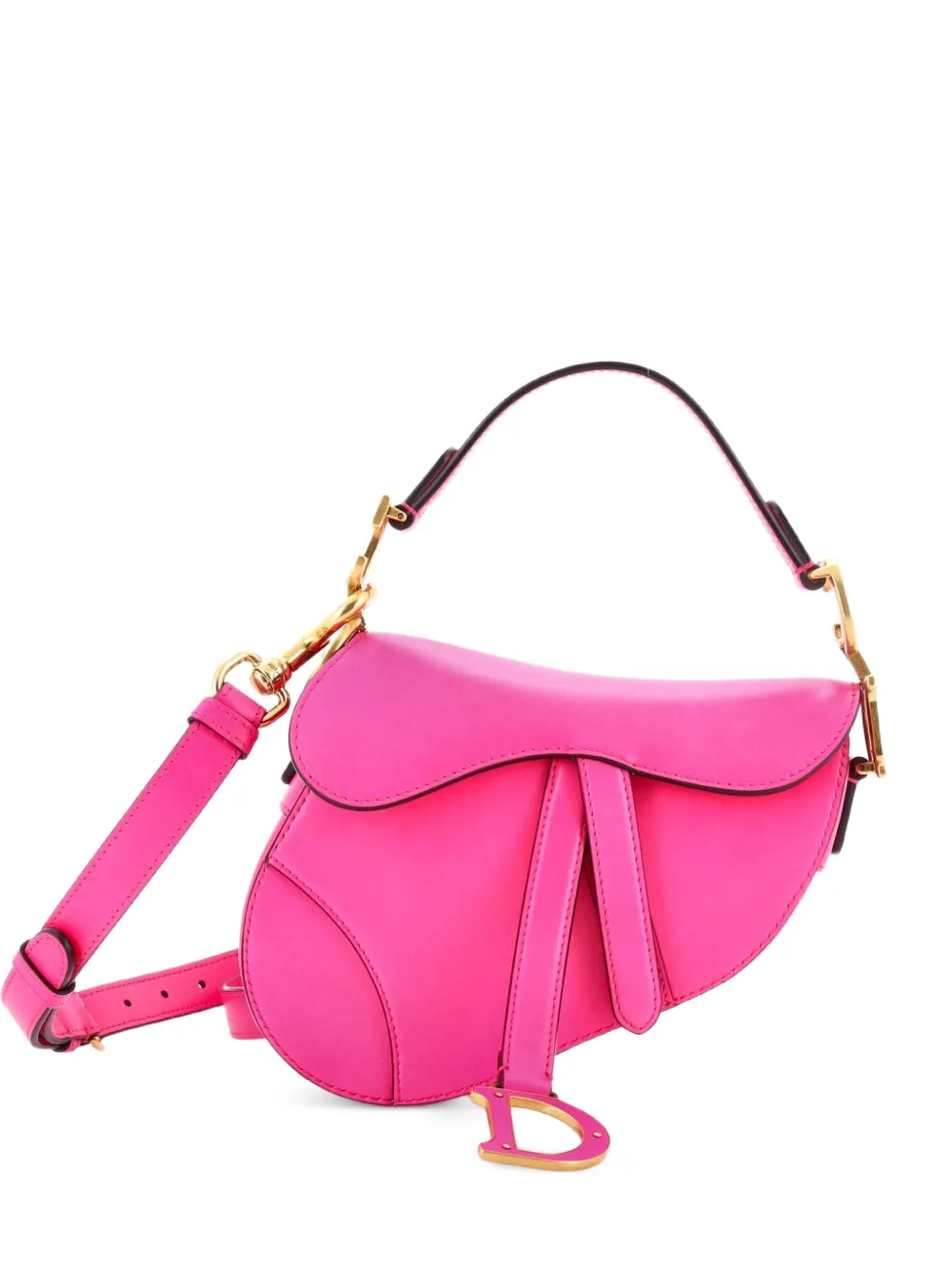 Christian Dior Pre-Owned Saddle Handbag with Strap Leather Mini shoulder bag - Rosa