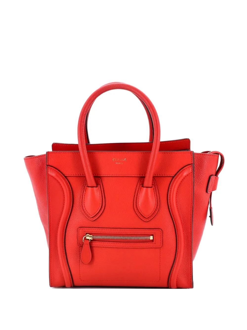 Celine Pre-Owned Luggage Bag Grainy Leather Micro tote bag - Rosso