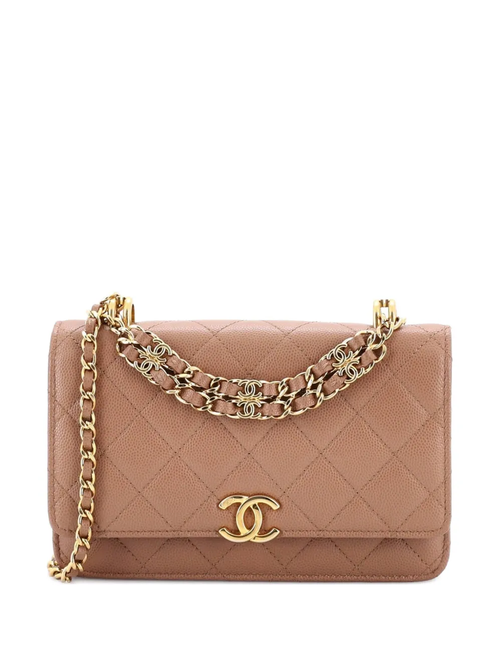 CHANEL Pre-Owned Coco First Wallet on Chain Quilted Caviar crossbody bag - Toni neutri