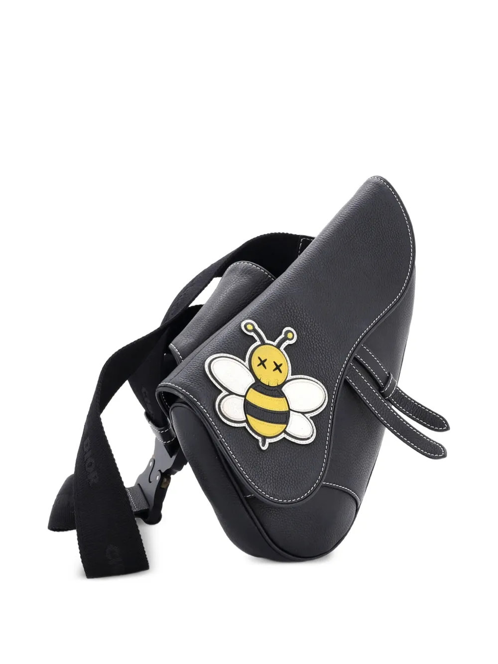 KAWS Saddle Leather with Applique crossbody bag