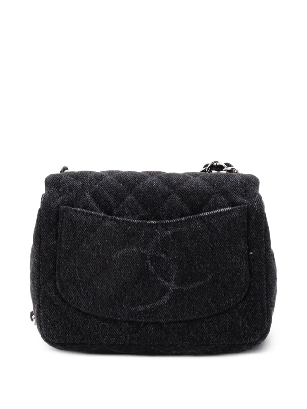 Square Classic Single Flap Bag Quilted Cc Printed Denim Mini Crossbody Bag