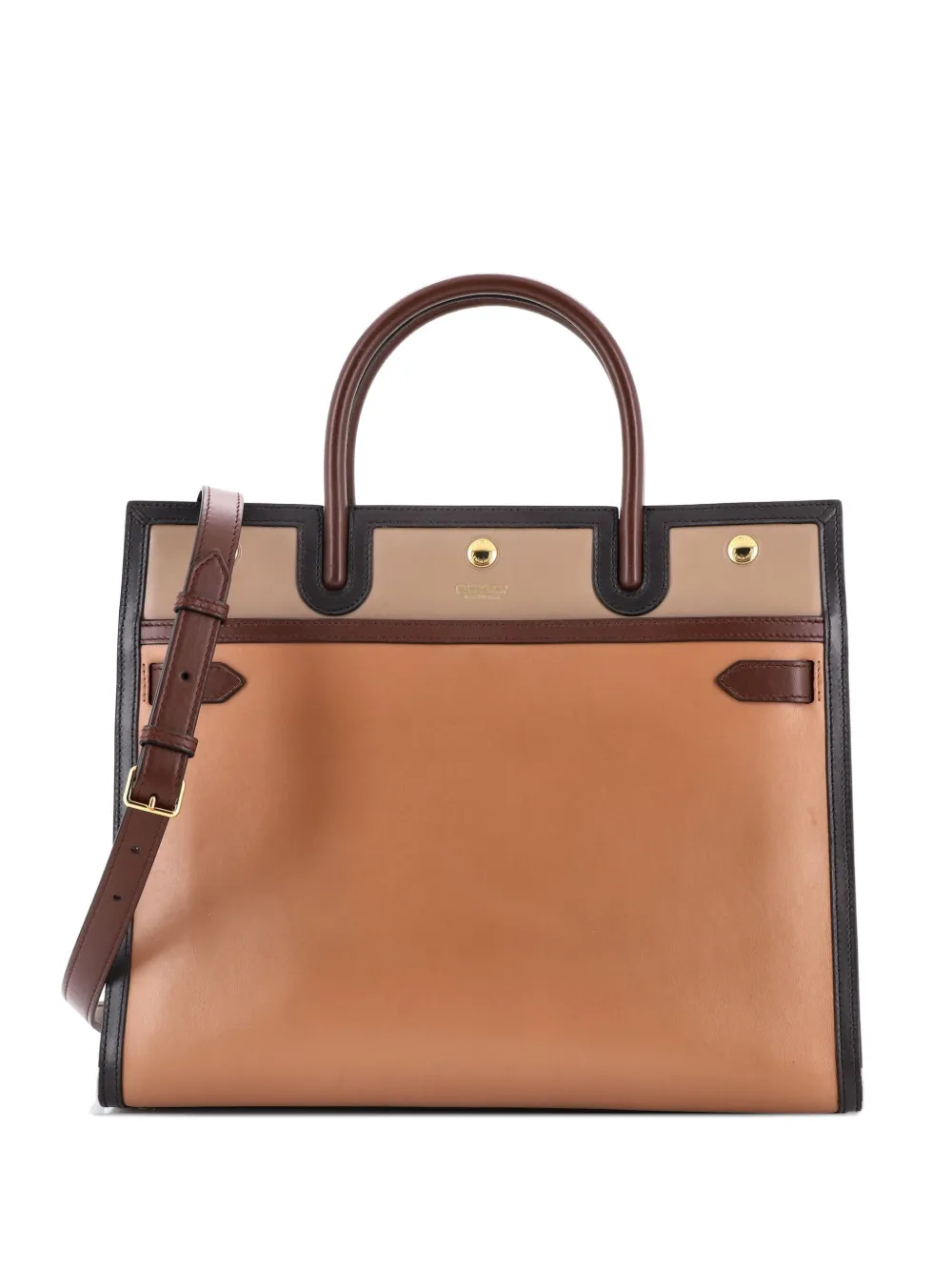 Burberry Pre-Owned Title Two Handle Leather Medium tote bag - Marrone