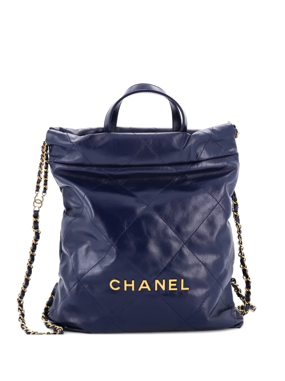 CHANEL Pre-Owned 22 Chain Quilted Calfskin Medium backpack - Blu