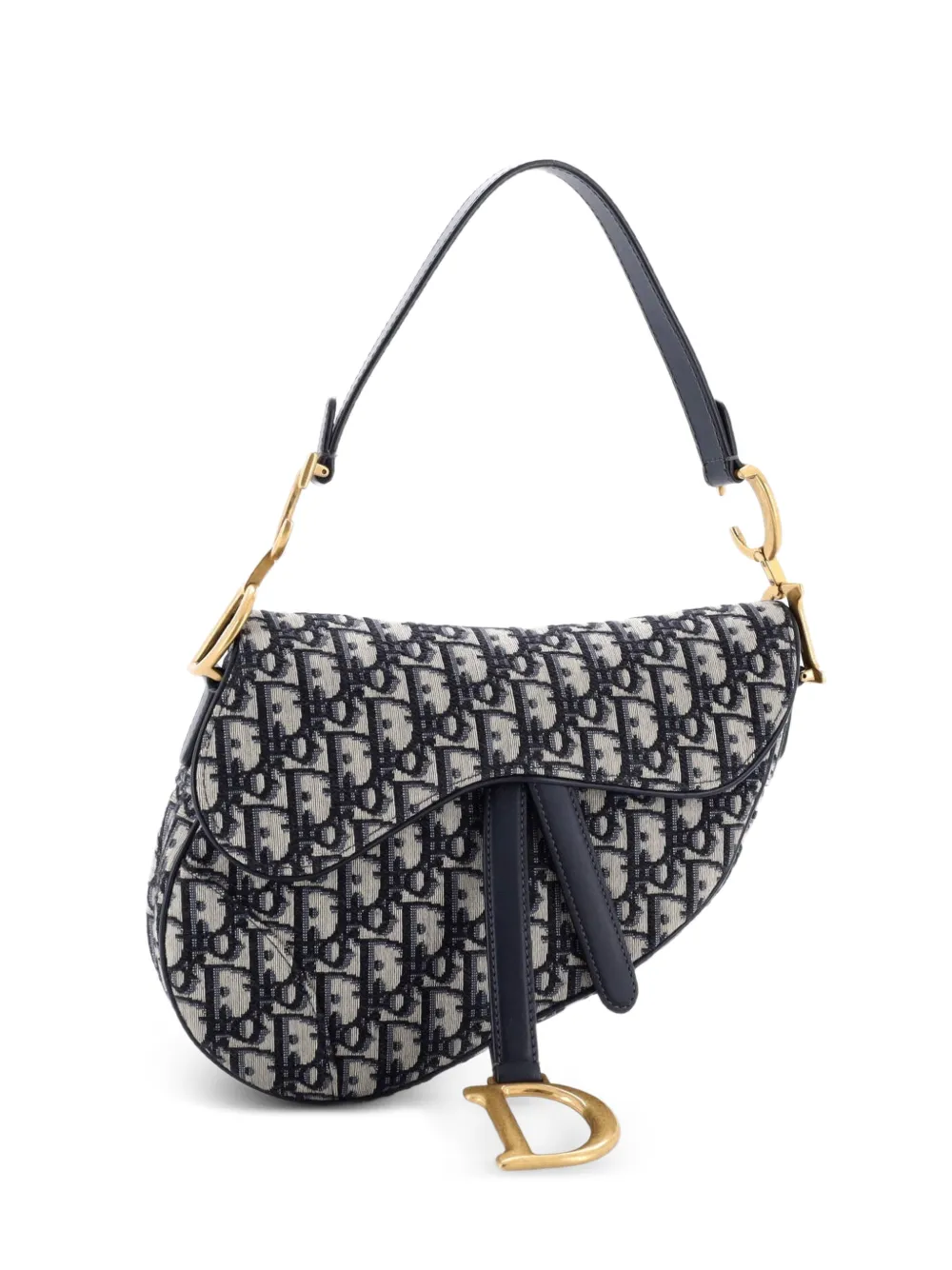 Christian Dior Pre-Owned Saddle Handbag Oblique Canvas Medium shoulder bag - Blu