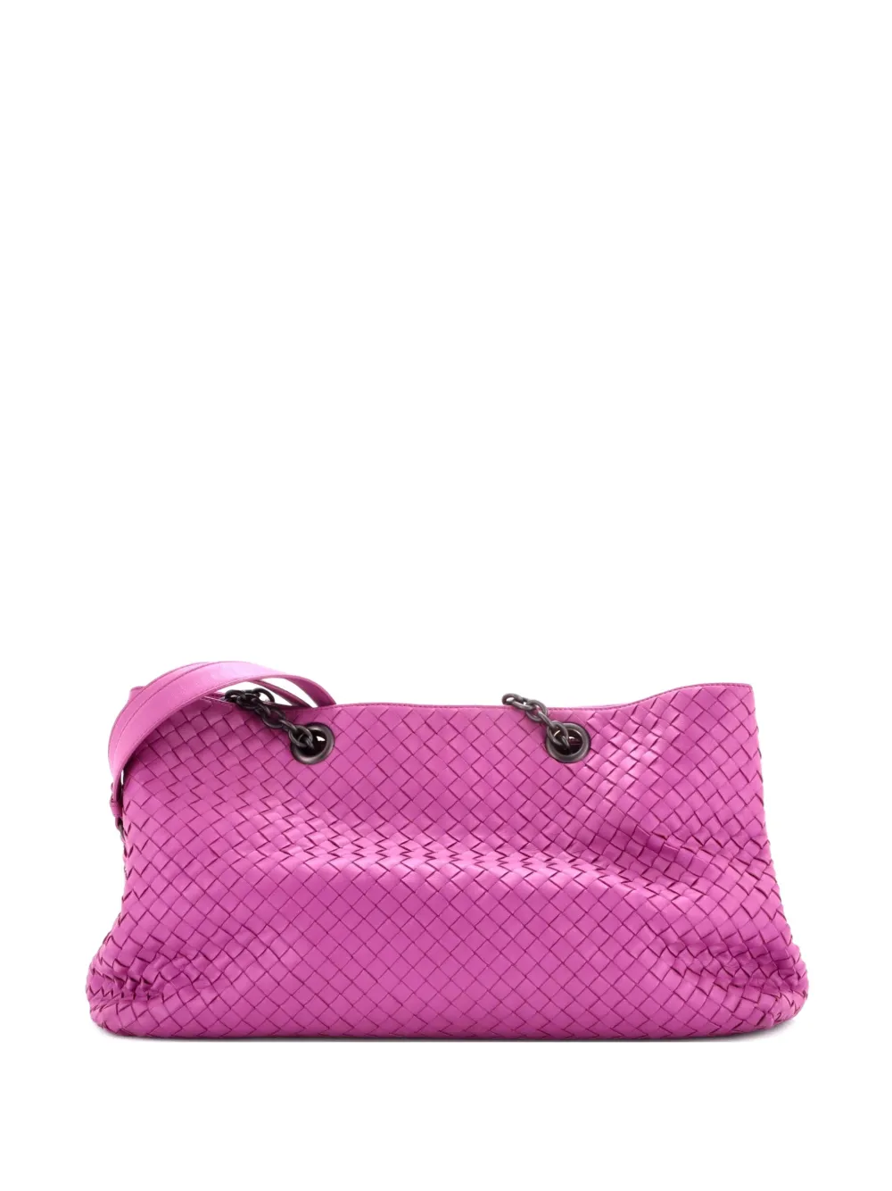 Bottega Veneta Pre-Owned Double Chain Tote Intrecciato Nappa Large shoulder bag - Viola