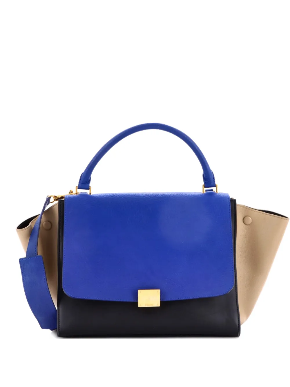 Celine Pre-Owned Tricolor Trapeze Bag Leather Medium satchel - Blu