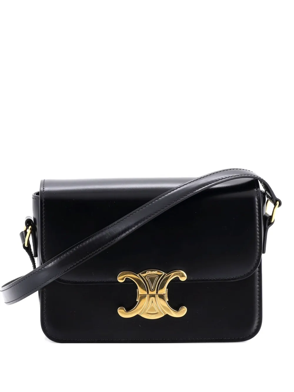 Celine Pre-Owned Triomphe Shoulder Bag Smooth Calfskin Teen crossbody bag - Nero