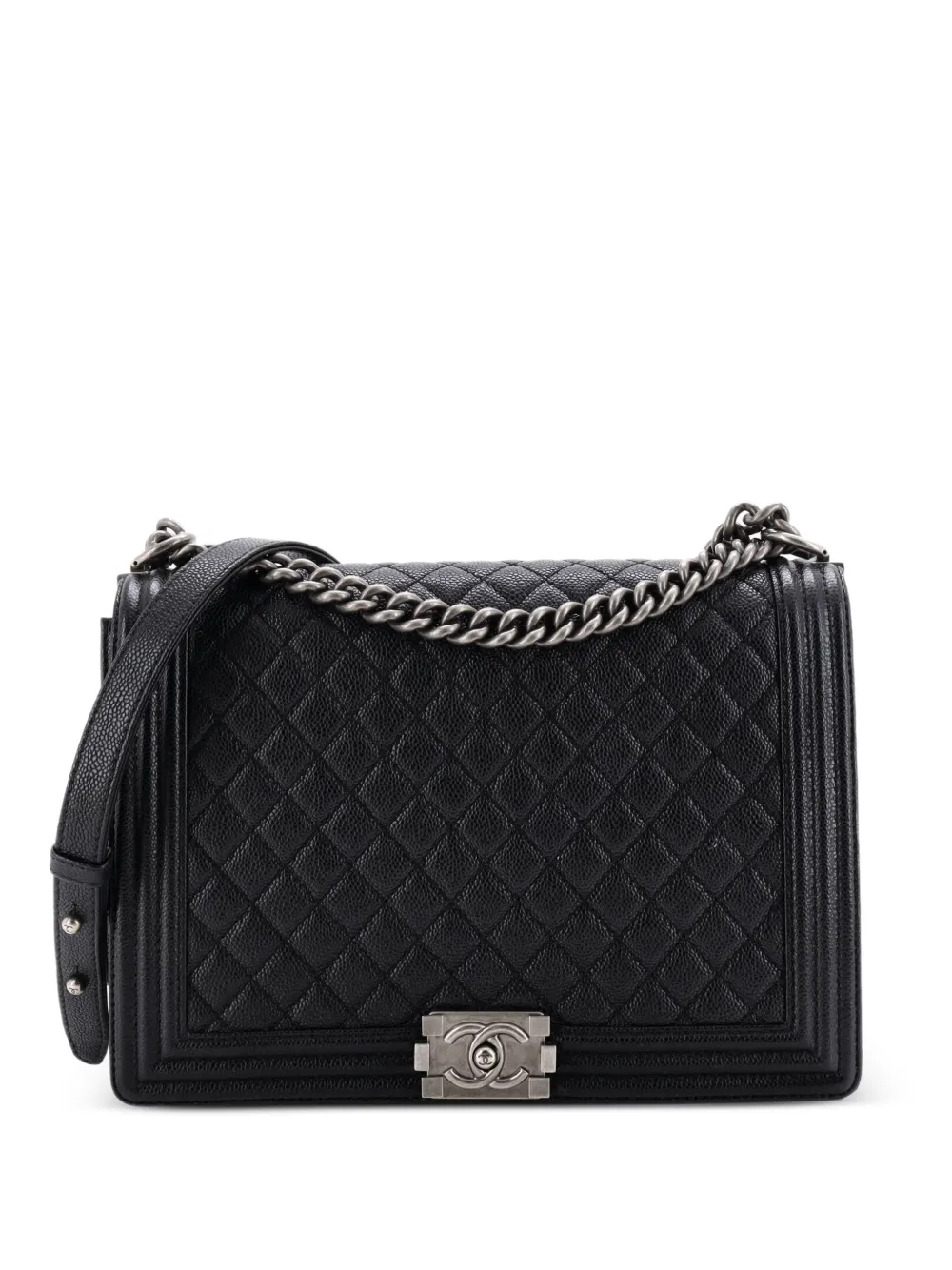 CHANEL Pre-Owned Boy Flap Bag Quilted Caviar Large shoulder bag - Nero