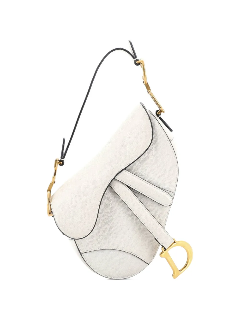 Christian Dior Pre-Owned Saddle Handbag Leather Mini shoulder bag - Bianco