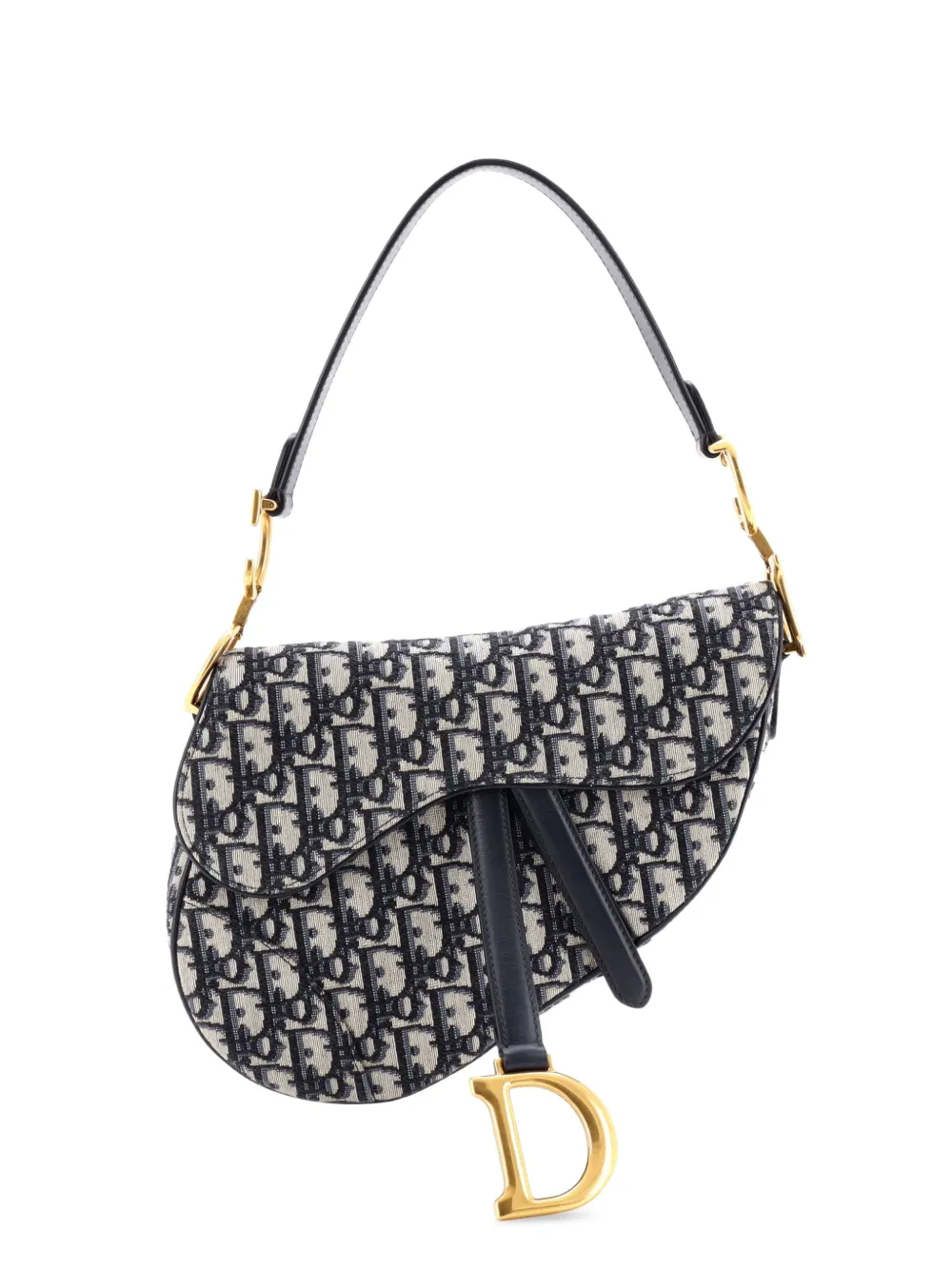 Christian Dior Pre-Owned Saddle Handbag Oblique Canvas Medium shoulder bag - Blu