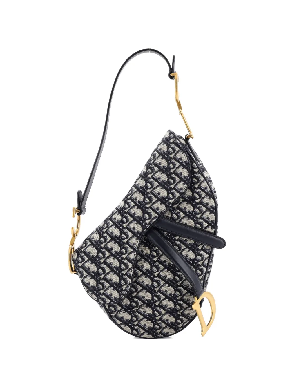 Christian Dior Pre-Owned Saddle Handbag Oblique Canvas Medium shoulder bag - Blu