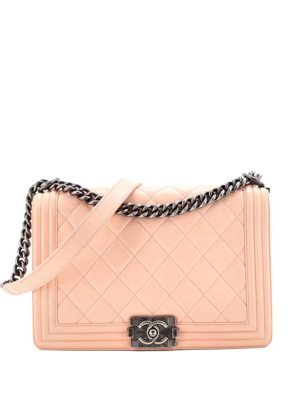 CHANEL Pre-Owned Boy Flap Bag Quilted Lambskin Old Medium shoulder bag - Rosa
