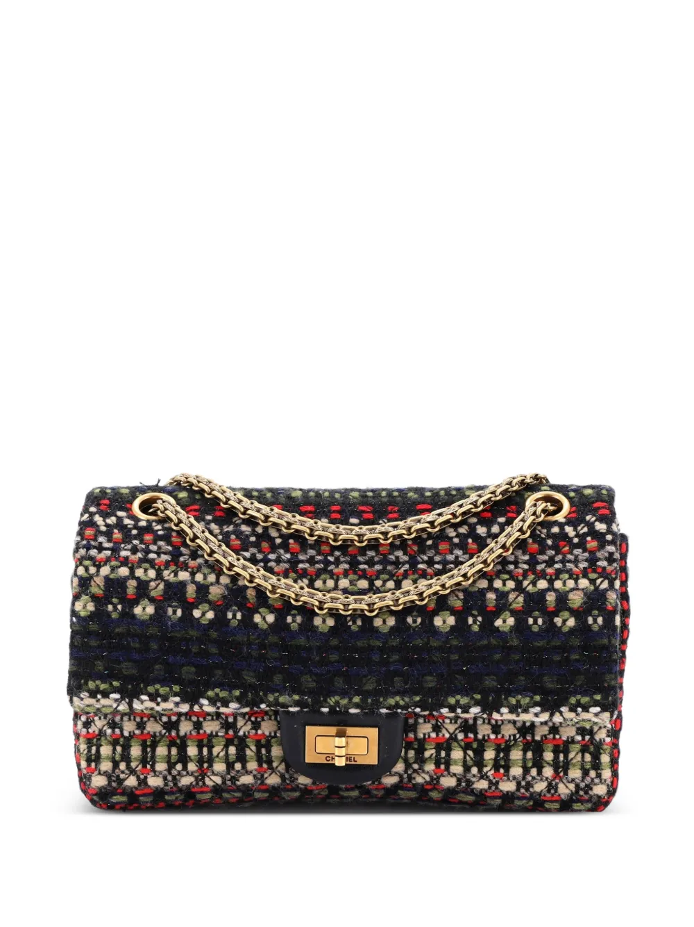 CHANEL Pre-Owned Paris-Salzburg Reissue 2.55 Flap Bag Quilted Tweed 225 shoulder bag - Multicolore