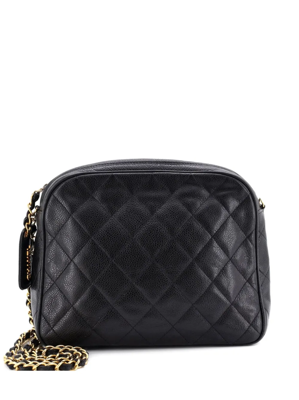 CHANEL Pre-Owned Chain Camera Bag Quilted Caviar Medium crossbody bag - Nero