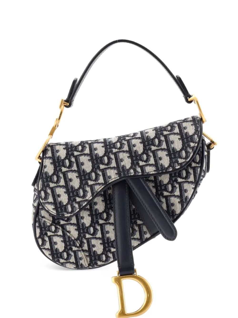 Christian Dior Pre-Owned Saddle Handbag Oblique Canvas Mini shoulder bag - Blu