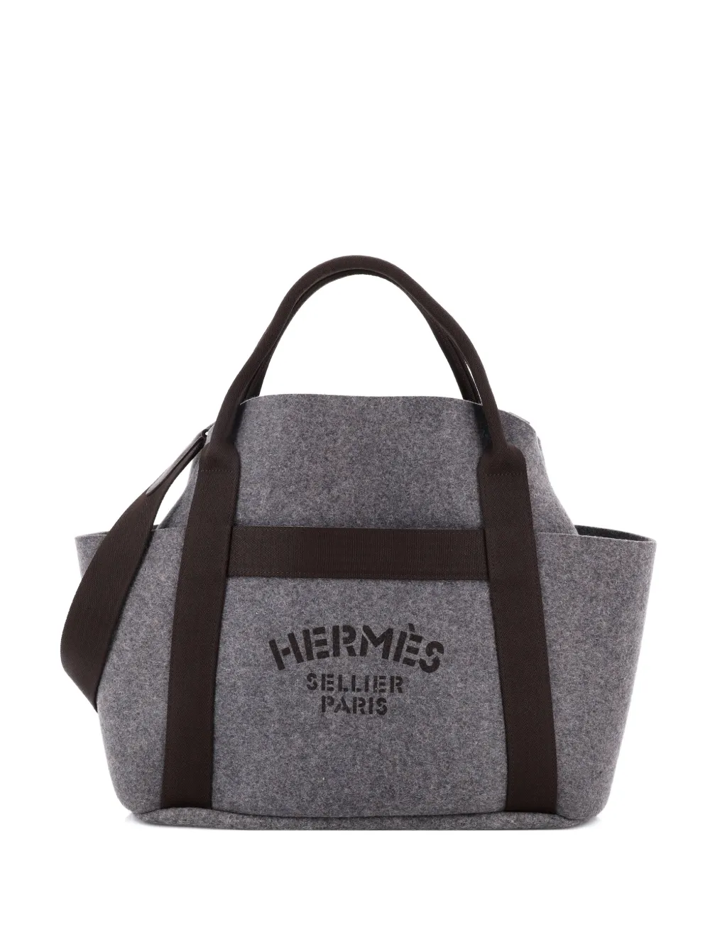 Hermès Pre-Owned Sac De Pansage Groom Handbag Felt shoulder bag - Marrone