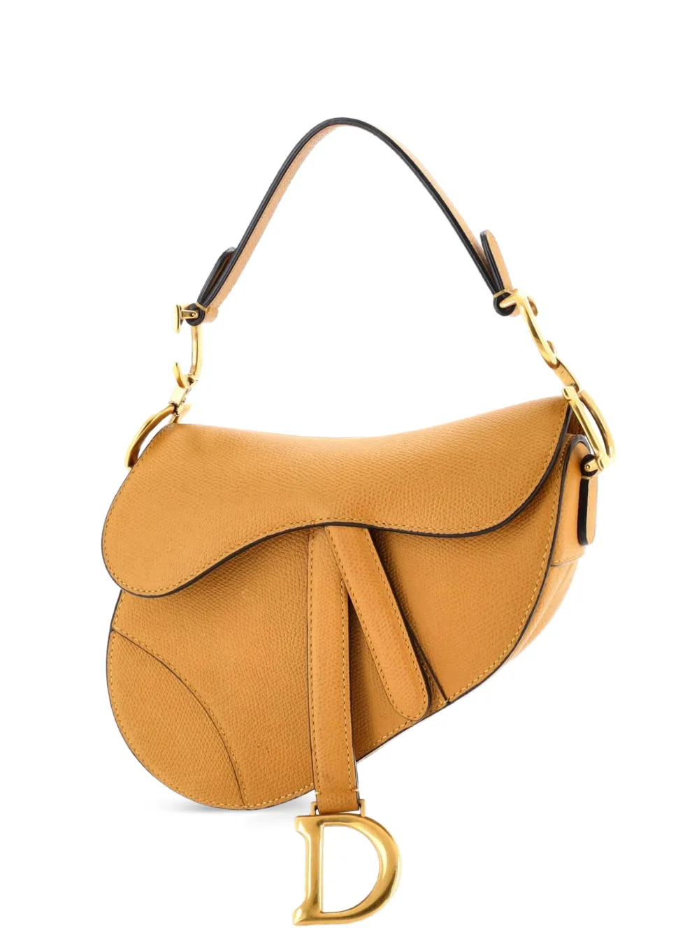 Christian Dior Pre-Owned Saddle Handbag Leather Mini shoulder bag - Giallo