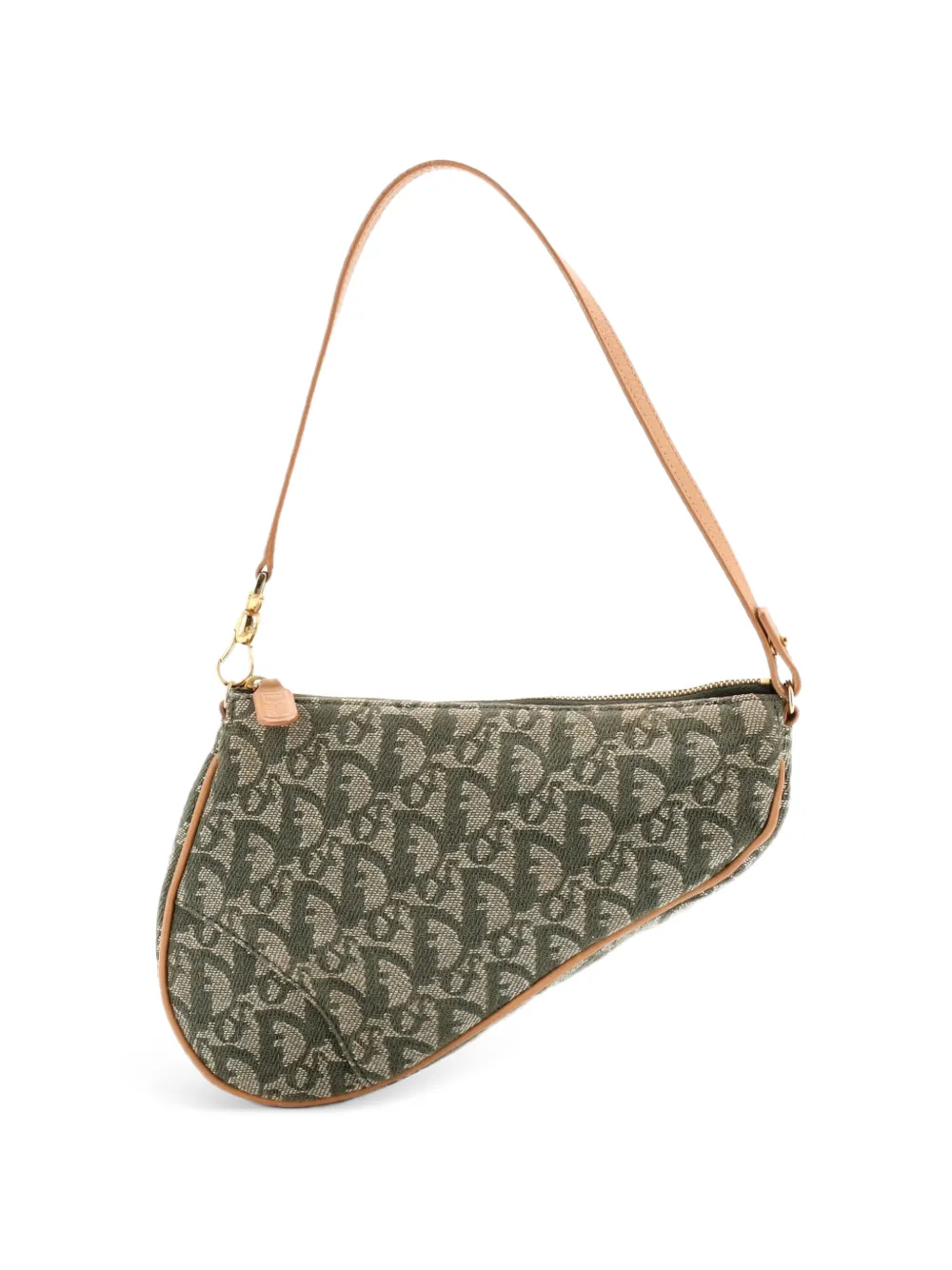 Christian Dior Pre-Owned Vintage Saddle Bag Diorissimo Canvas Mini clutch bag - Verde