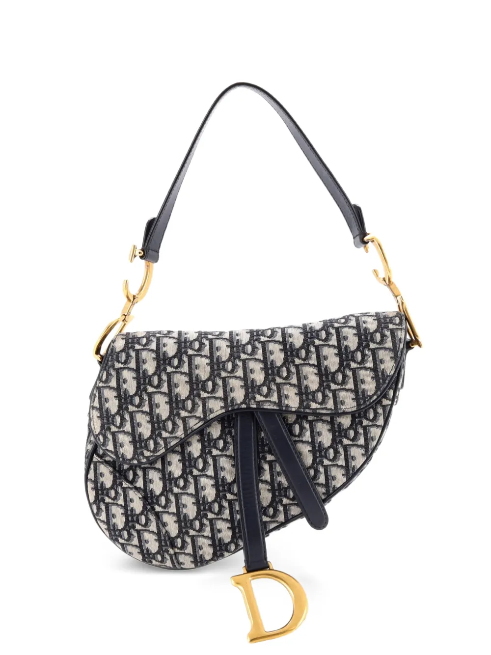 Christian Dior Pre-Owned Saddle Handbag Oblique Canvas Medium shoulder bag - Blue