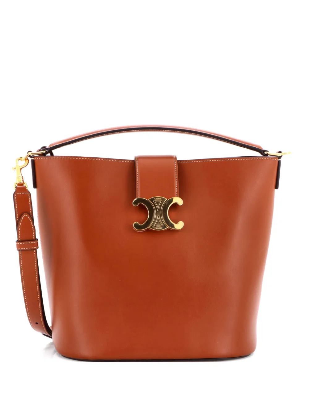 Celine Pre-Owned Louise Bag Leather Medium bucket bag - Marrone