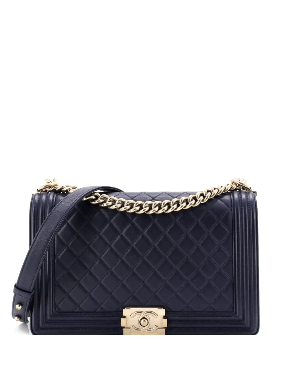 CHANEL Pre-Owned Boy Flap Bag Quilted Lambskin Old Medium shoulder bag - Blu