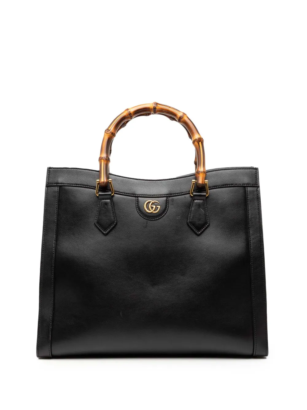 Gucci Pre-Owned 2016-2026 Medium Bamboo Calfskin Diana Tote satchel - Nero