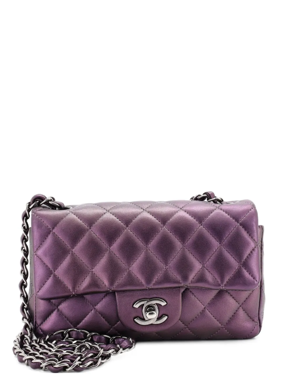 CHANEL Pre-Owned Classic Single Flap Bag Quilted Lambskin Mini crossbody bag - Effetto metallizzato