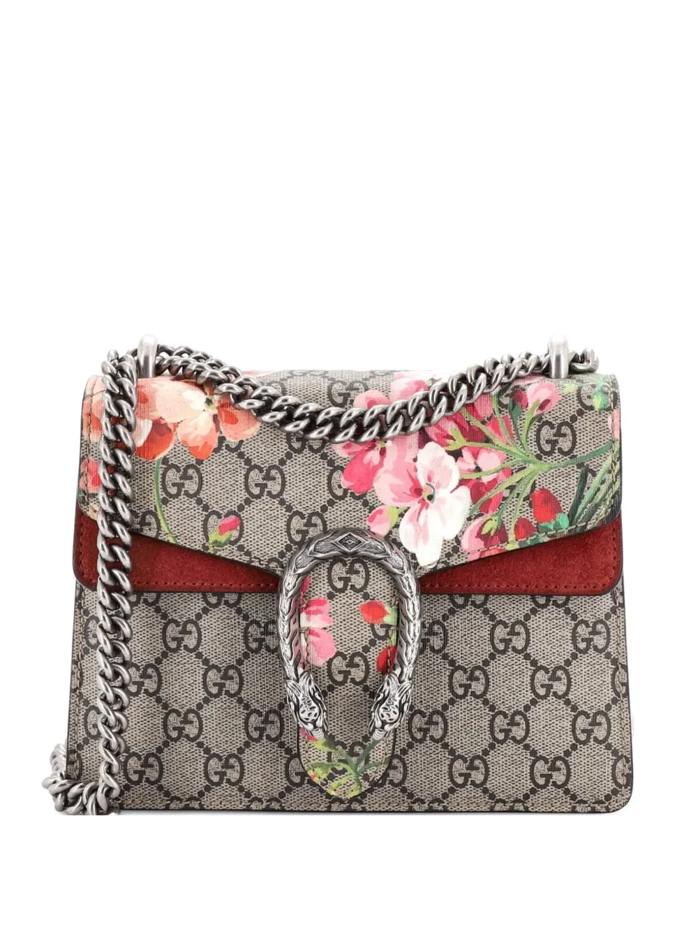 Gucci Pre-Owned Dionysus Bag Blooms Print GG Coated Canvas Mini shoulder bag - Marrone