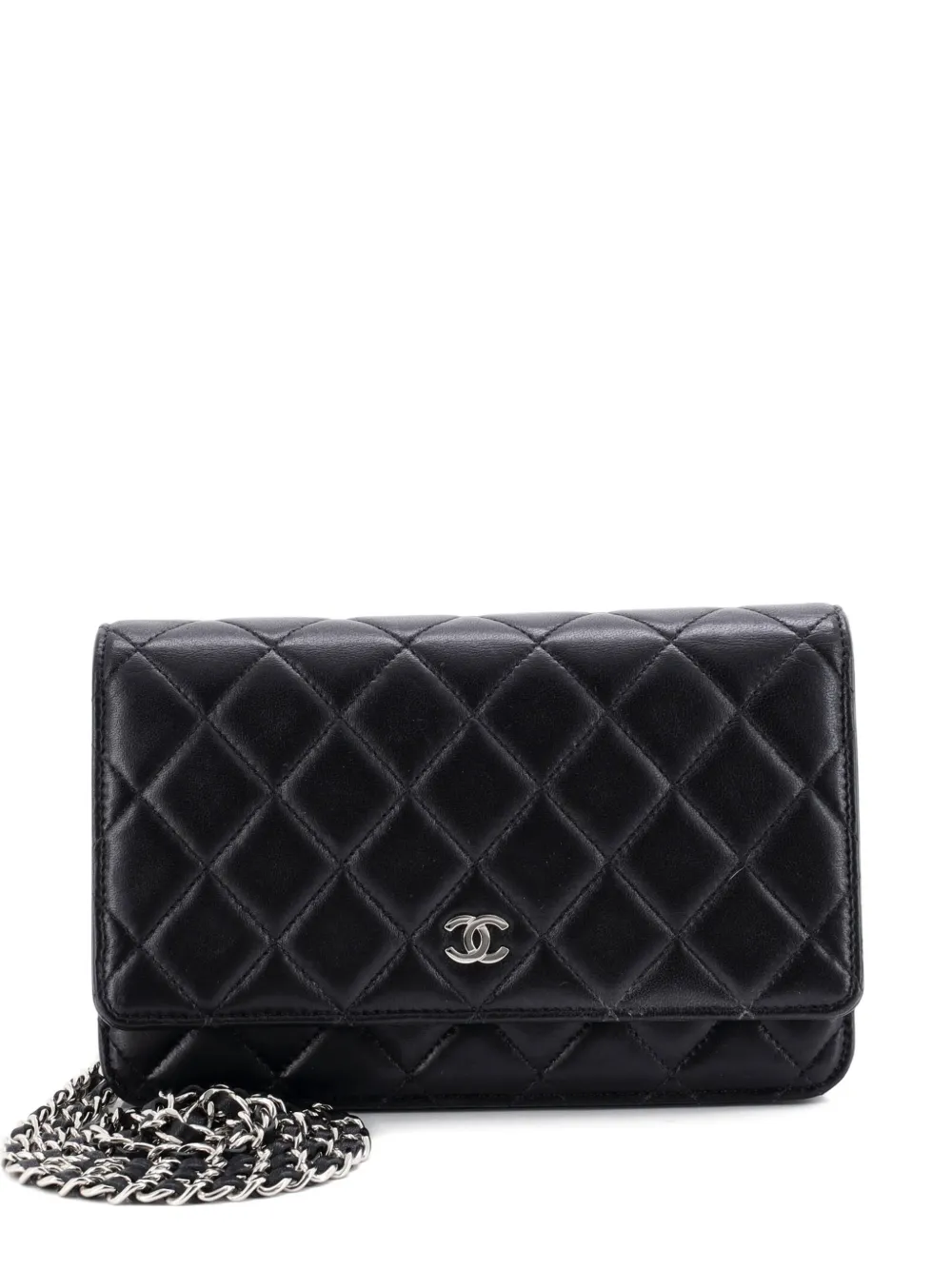 CHANEL Pre-Owned Wallet on Chain Quilted Lambskin crossbody bag - Nero