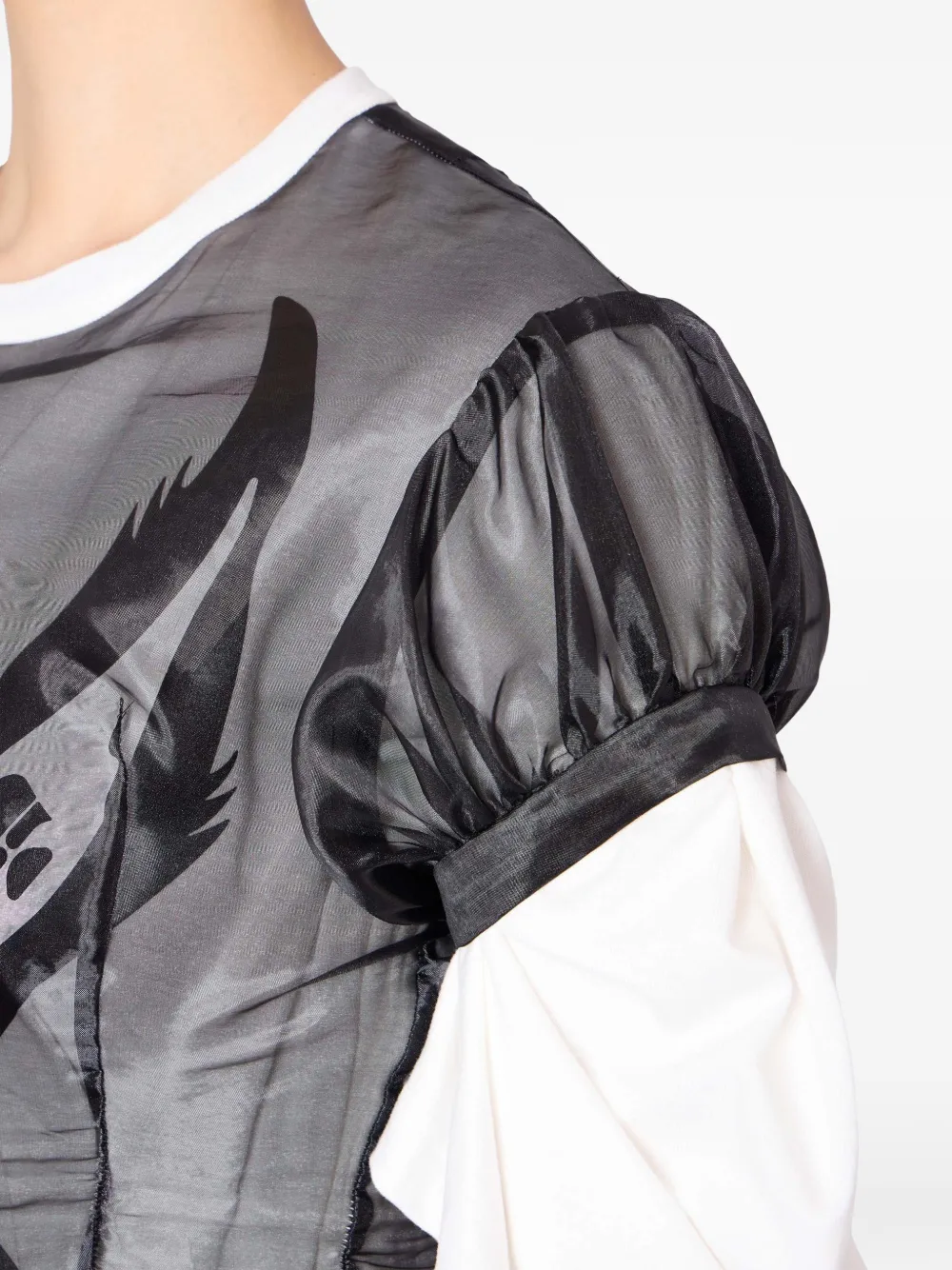 Kolor T-shirt met pofmouwen Wit
