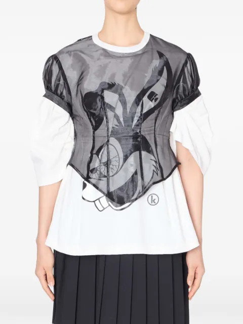 Kolor puff-sleeve graphic T-shirt