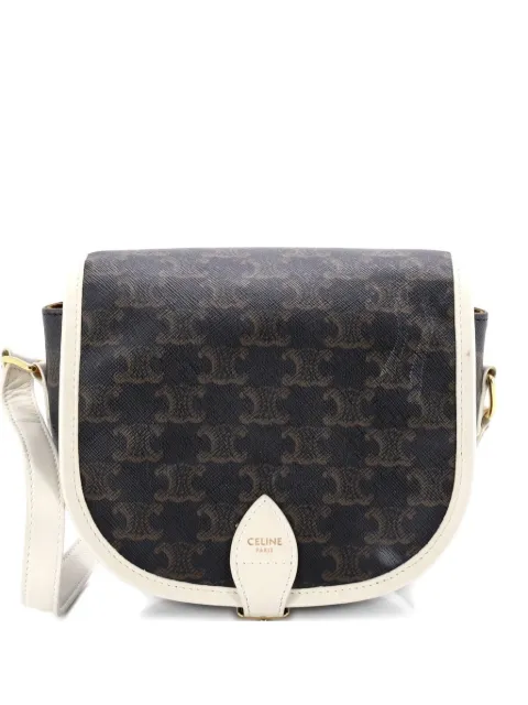 Celine Pre-Owned Folco Bag Triomphe Coated Canvas Medium crossbody bag