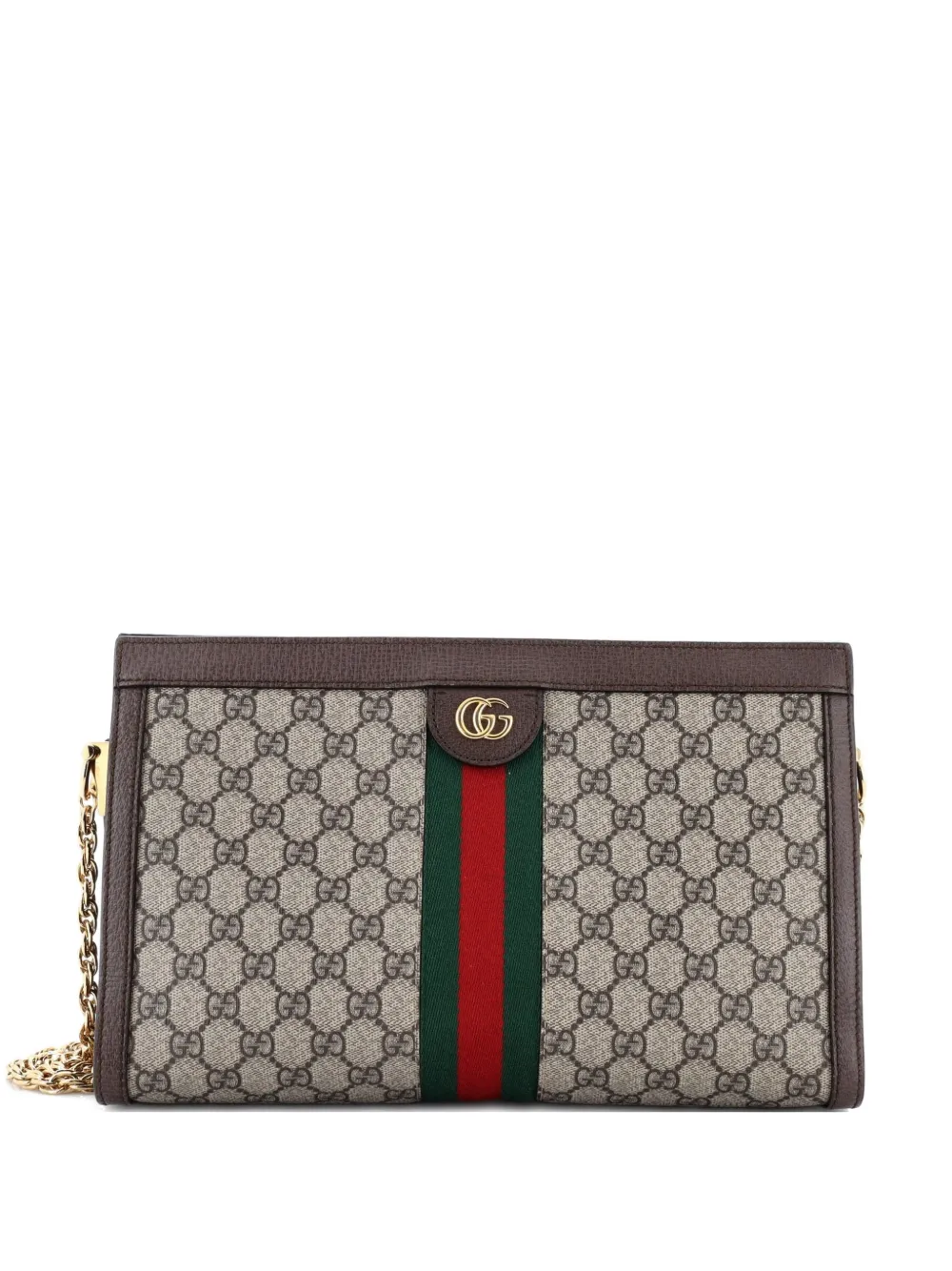 Gucci Pre-Owned Ophidia Chain GG Coated Canvas Medium shoulder bag - Marrone