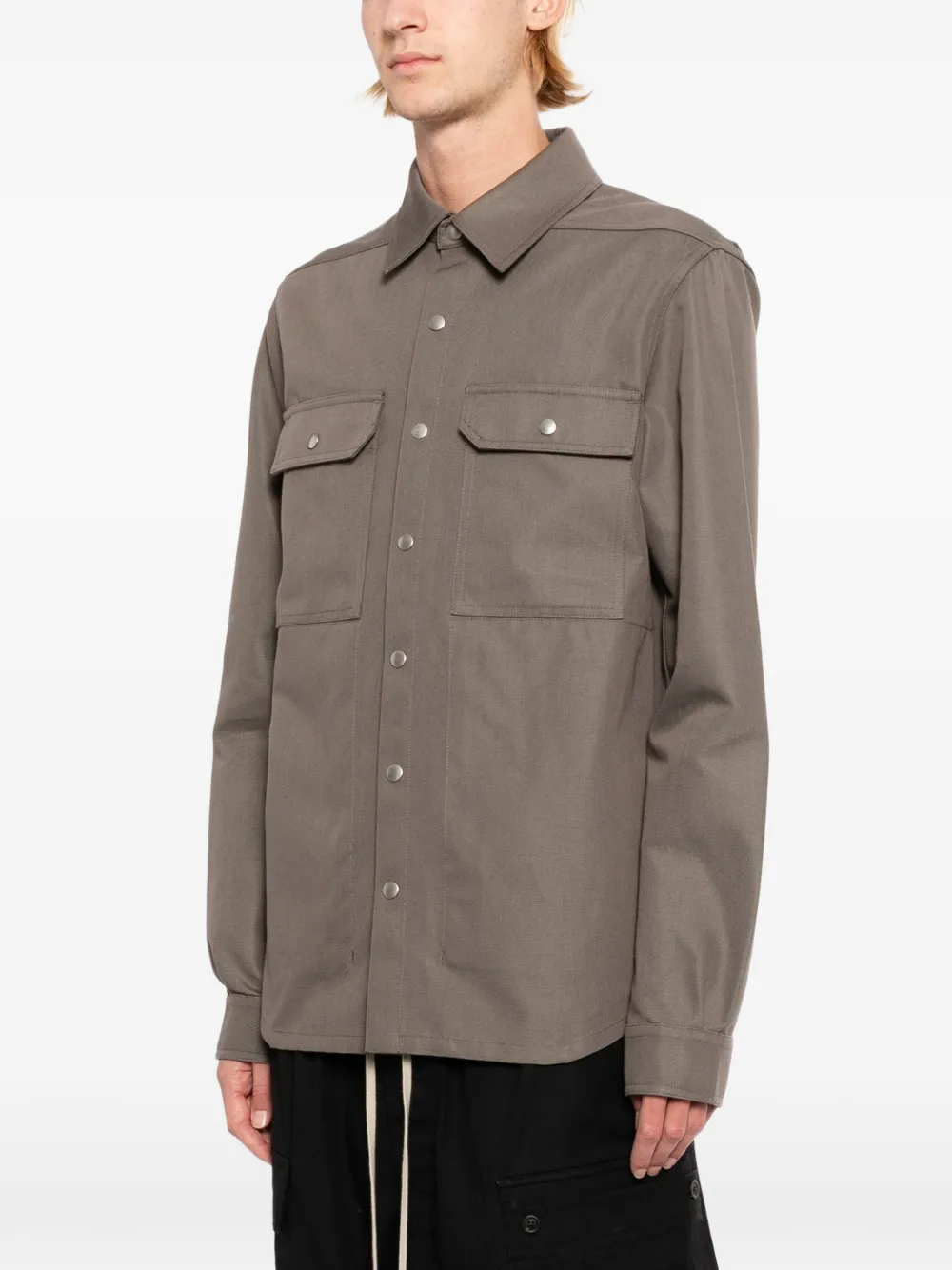  Rick Owens Pocket Shirt Jacket - Brown 