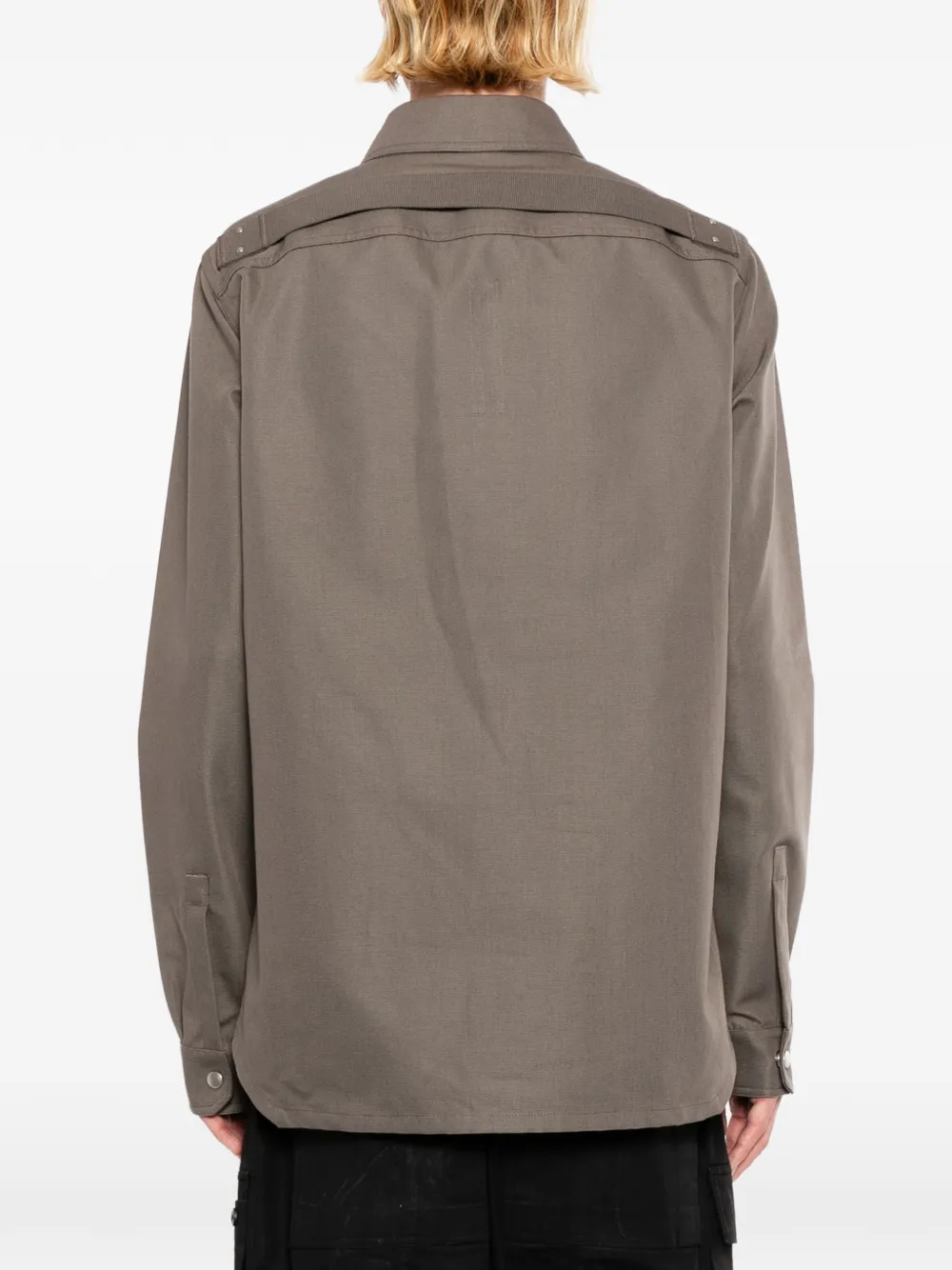 Rick Owens Shirtjack met zak Bruin
