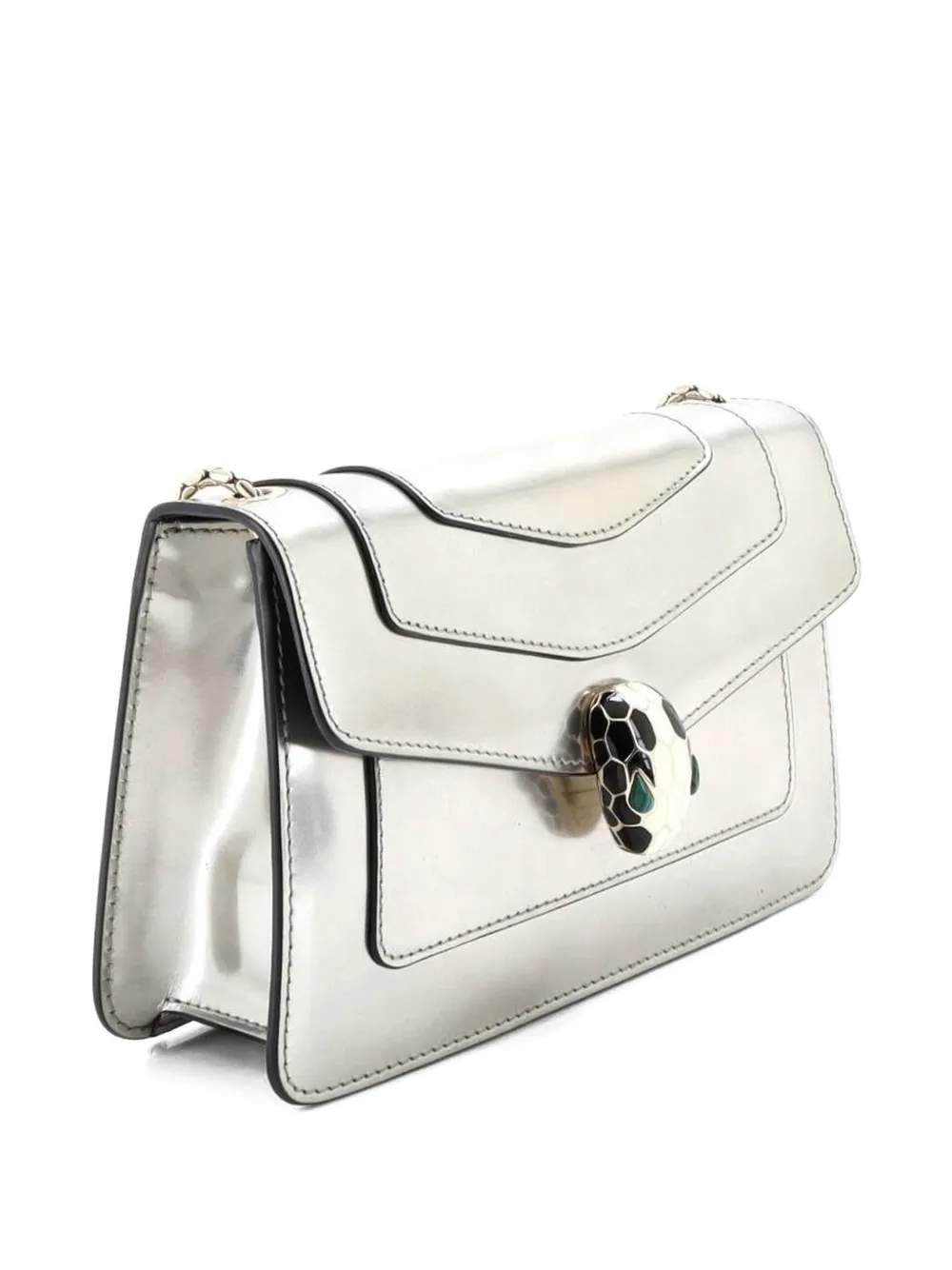  Bvlgari Pre-owned Borsa A Spalla Serpenti Forever Piccola In Pelle Metallizzata - Effetto Metallizzato 