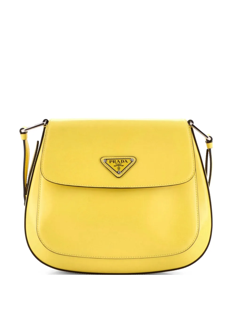 Prada Pre-Owned Borsa a spalla Cleo piccola in pelle spazzolata con battente - Giallo