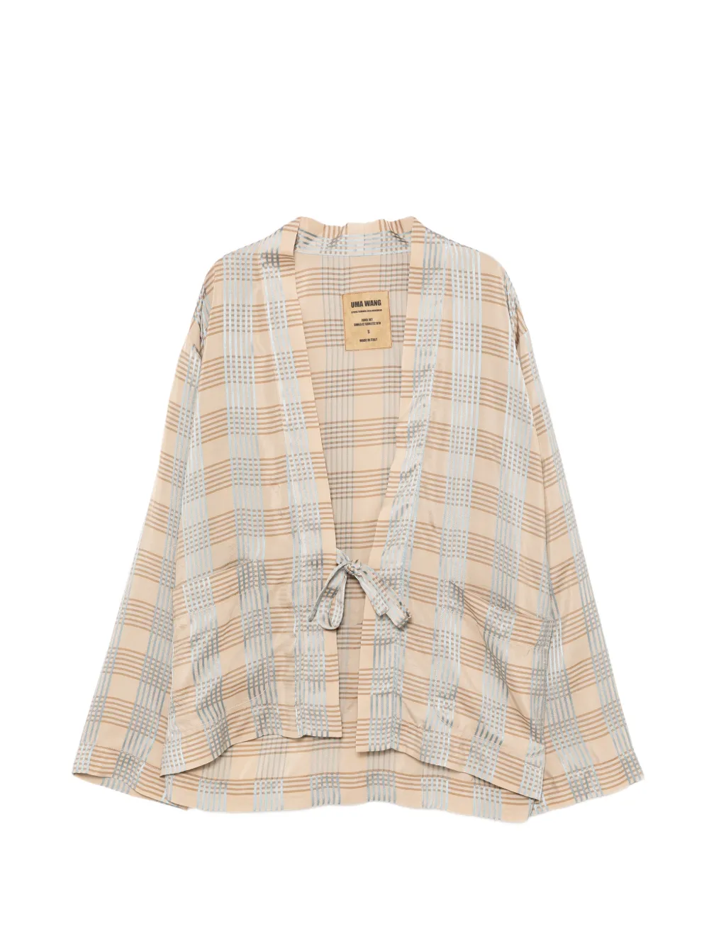 Uma Wang check tie jacket - Nude