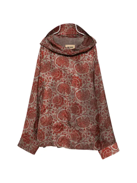 Uma Wang hooded floral print top